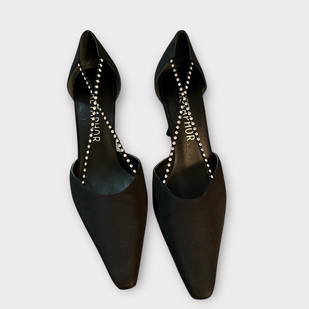 Metaphor Black Heels Fabric Upper with Stretch Sequin Embellishment  7MED